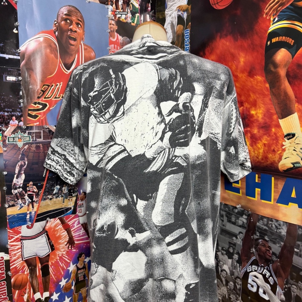 Vintage 90s Chicago Bears NFL Artex All Over Print T-Shirt Sz XL - Picture 5 of 6